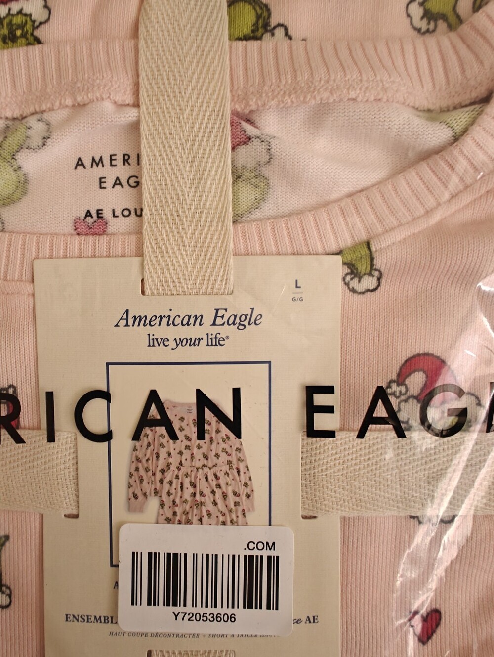 AMERICAN EAGLE NWT Grinch Pajamas Set - Picture 3 of 4
